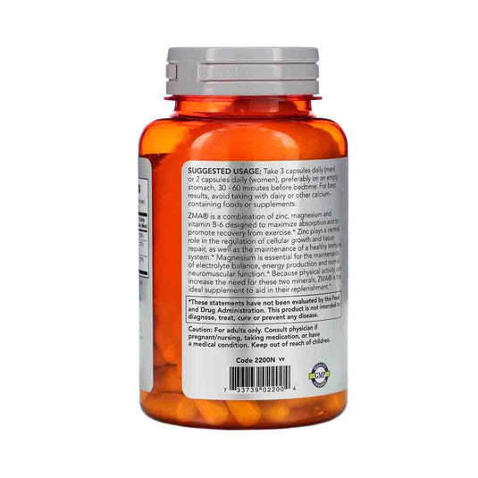 ZMA Sports Recovery (Zinc Magneziu B6) Now Foods, 90 capsule